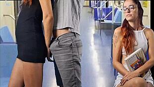 Safada estudante deixa estranho encoxar sua bunda em público, excitando-me profundamente.