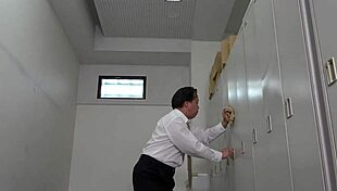 japanese femdom footjob and worship in office