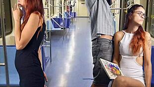 Safada estudante deixa estranho encoxar sua bunda em público, excitando-me profundamente.