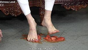Japanese mistress mean food crush and feet licking