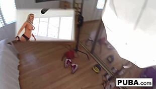 hot babe brooklyn inserts purple toy into pink pussy