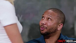 Naughty petite blonde student Emma Hix fucks her lucky big black cock teacher?