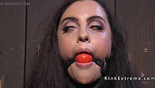 Hairy pussy sun in device bondage fingered