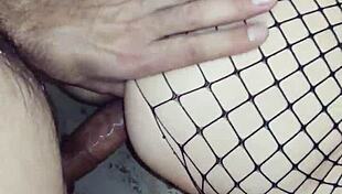 Couple rehearses before porn casting with kisses.