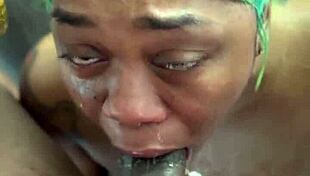 Ghetto amateur trains head and throat in pov session.