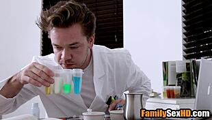 geeky stepson experiments on stepmom and stepsister to fuck them