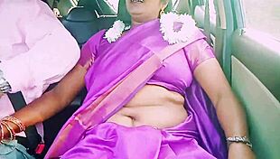 Indian beautiful saree housewife with car driver hot romance telugu dirty talks!