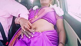 Oh, that Indian housewife in saree seduces her car driver with dirty talks during hot romance!