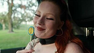 submissive humiliation slut crawls to eat ass and drink piss outdoors