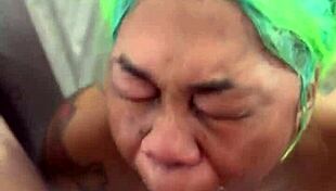 Ghetto amateur trains head and throat in pov session.