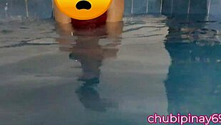 In the public swimming pool, she FLASHES her BOOBS
