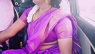 Oh, that Indian housewife in saree seduces her car driver with dirty talks during hot romance!