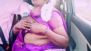 Oh, that Indian housewife in saree seduces her car driver with dirty talks during hot romance!