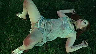 submissive humiliation slut crawls to eat ass and drink piss outdoors