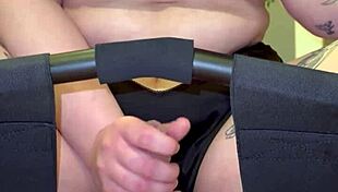 i was riding dick on my sex chair in the bedroom, moaning loudly with wet pussy