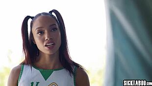 Petite Ebony Teen Cheerleader Alexis Tae Anal Sex by Boyfriend's Stepdad