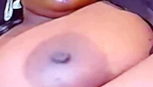 Huge ebony tits tease and entice during wild bedroom encounter