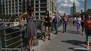 German Babe Humiliated On The Streets With Bondage And Public Fucking