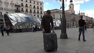 Spanish Slut Paraded In Public Streets With Bondage And Exhibitionism