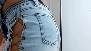 wife left alone touches big natural tits after husband departs