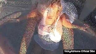 Big Tits Vicky Vette Sucks Cock And Gets Cum On Tits