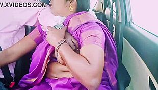 Oh, that Indian housewife in saree seduces her car driver with dirty talks during hot romance!