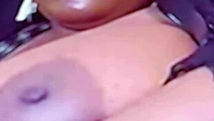 Huge ebony tits tease and entice during wild bedroom encounter
