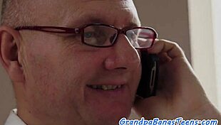 This young beauty gets her pussy screwed by a horny old man.