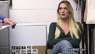 The makeup-stealing MILF gets bent over and fucked hard after a strip search at work