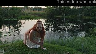 submissive humiliation slut crawls to eat ass and drink piss outdoors