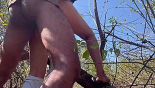 Ex Girlfriend Seduced and Fucked Roughly Alone in Jungle