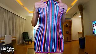 young slut mysteriouskathy sits and twerks on dick until legs weaken in red room