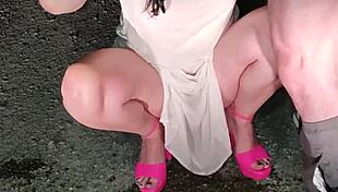 Mature mom serves as human urinal in homemade bdsm humiliation