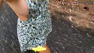 Wife dares to run public with sideboob big tits 😜