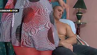 Fat ass milf with saggy natural tits gets bent over and fucked doggystyle before big cum load on booty