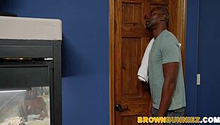 Wet Brown Stepdaughter Gets Anal