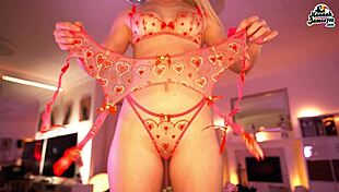 trying on vibrant sheer panties with hannahjames710 😍👗