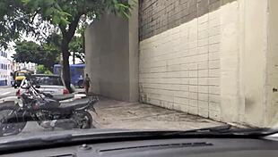 Picking up the redhead on the street and fucking her ass - blowjob on the street