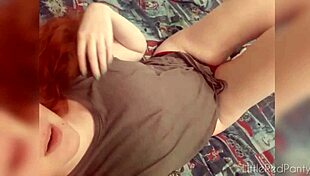 redhead with puffy nipples teases