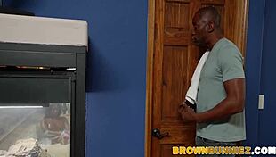 Wet Brown Stepdaughter Gets Anal