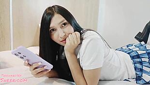 أخذ ابنة زوجي الطالبة إلى غرفة لإغوائها ونيكها كوليجيالا