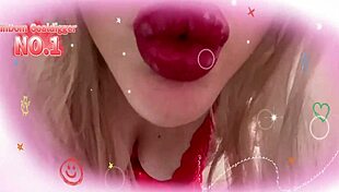 I train as a sissy in red lipstick fetish.