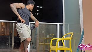 This time the black guy filled my pussy with cum on the porch chair