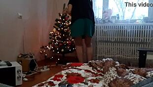 while my stepsister decorated the christmas tree on christmas eve, i masturbated riskily