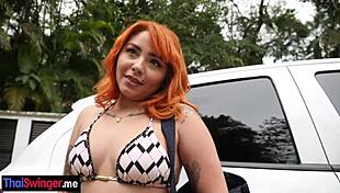 Curvy teen latina girlfriend enjoys rough anal sex with big cock white partner