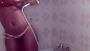 crazybitch takes a shower before fucking the biggest nigerian dick from a ghanaian guy