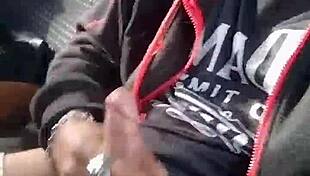 Handsome European Man Masturbates on a Crowded French Train