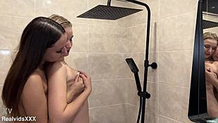 Feel The Emotion In Sensual Bath With Kissing And Licking