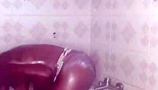 crazybitch takes a shower before fucking the biggest nigerian dick from a ghanaian guy