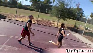 Sexy golddigger like to play basketball and sport always makes her horny